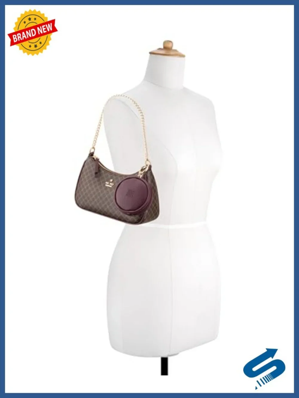 Nine West Luela Convertible Crossbody Shoulder Bag with Removable Pouch Faux